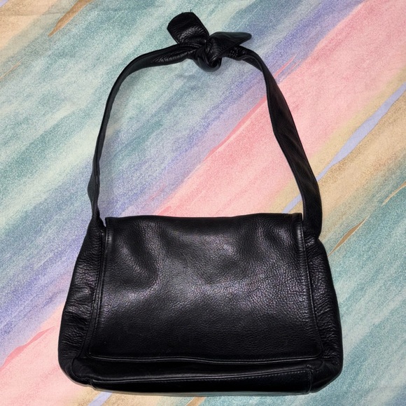 Ralph Lauren shoulder black leather bag - Picture 1 of 9